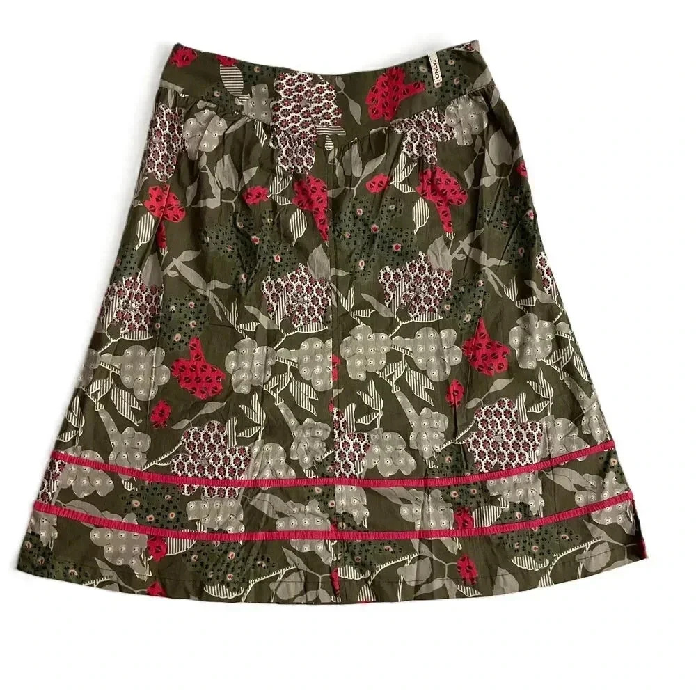 ONLY Womens Medium Green Patterned A Line Skirt